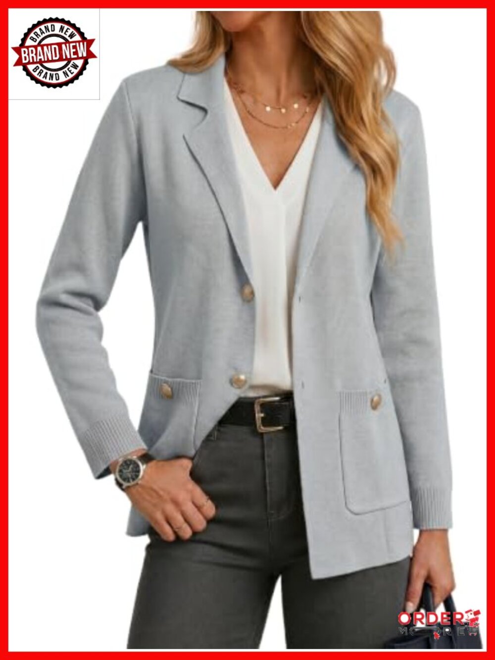 Sweater Blazer Business Casual Long Sleeve Open Front Cardigan
